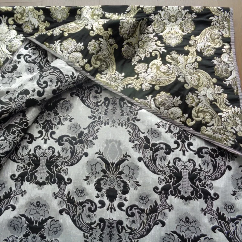 style gold thread jacquard relief fabric fashion dress puffy skirt