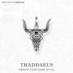 Pendant Blackened Bull Head Brand New Fine Jewelry Accessories 925 Sterling Silver Gift For Women & Men