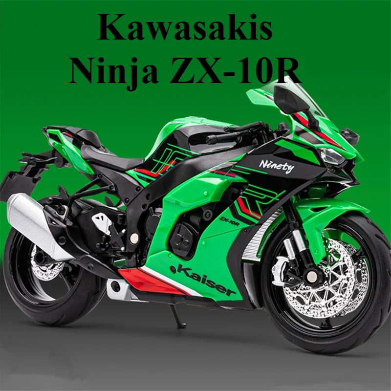 

1:12 Kawasakis Ninja ZX-10R Alloy Heavy Locomoti Motorcycle Model Cross-country Race Motorcycle Model Sound Light Kids Toys Gift