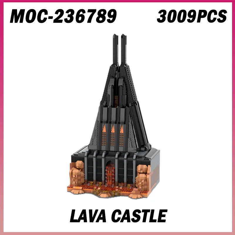 3009ピース MOC-236789 溶岩の城 ホットムービー アーキテクチャモデル 組み立てブロック おもちゃ 誕生日プレゼント デスクトップデコレーション