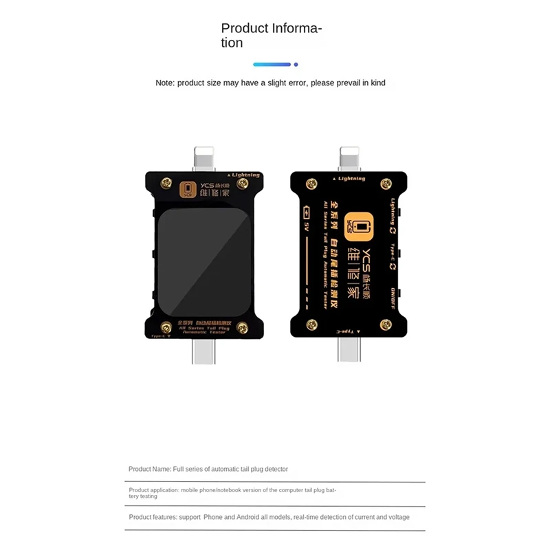 Probador inteligente de enchufe trasero de detección automática para teléfono LCD Digital para interfaz Apple/probador de detección de interfaz tipo C