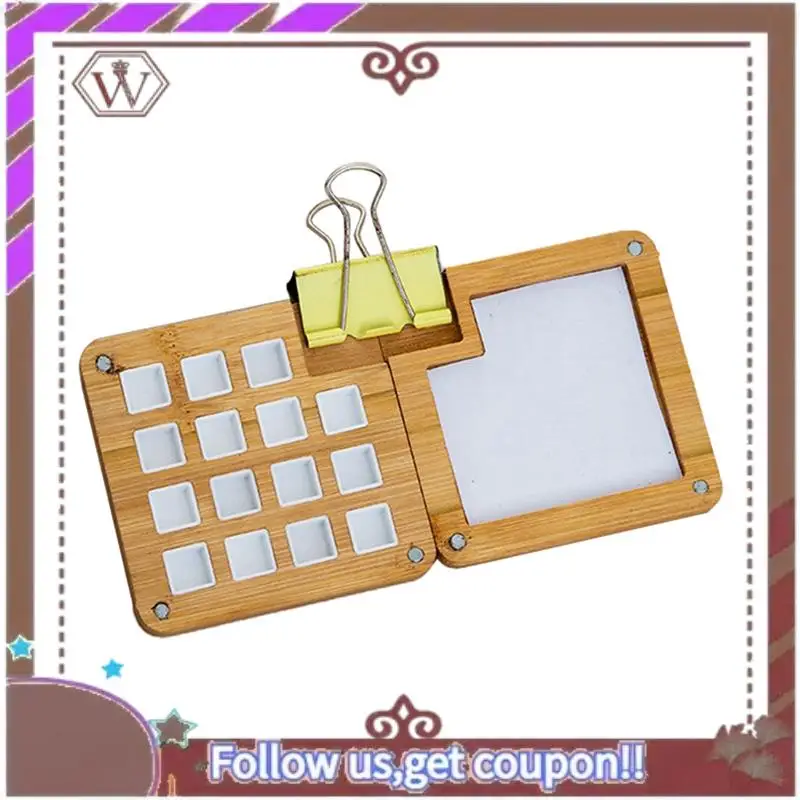 ABBG-لوحة ألوان مائية محمولة صندوق صينية طلاء صغير للفنانين في الهواء الطلق كراسة الرسم لوحة الغواش متينة وسهلة التركيب