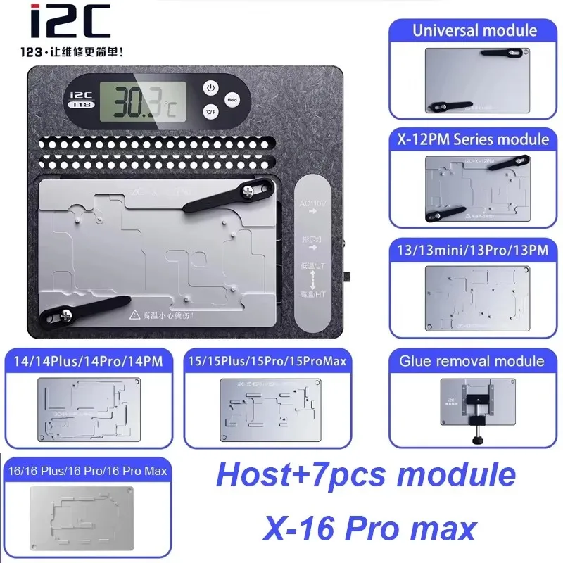 I2C T18 PCB inteligentna stacja podgrzewania do iPhone X-16 Pro Max procesor odtłuszczający płyta główna warstwowa platforma rozlutowująca