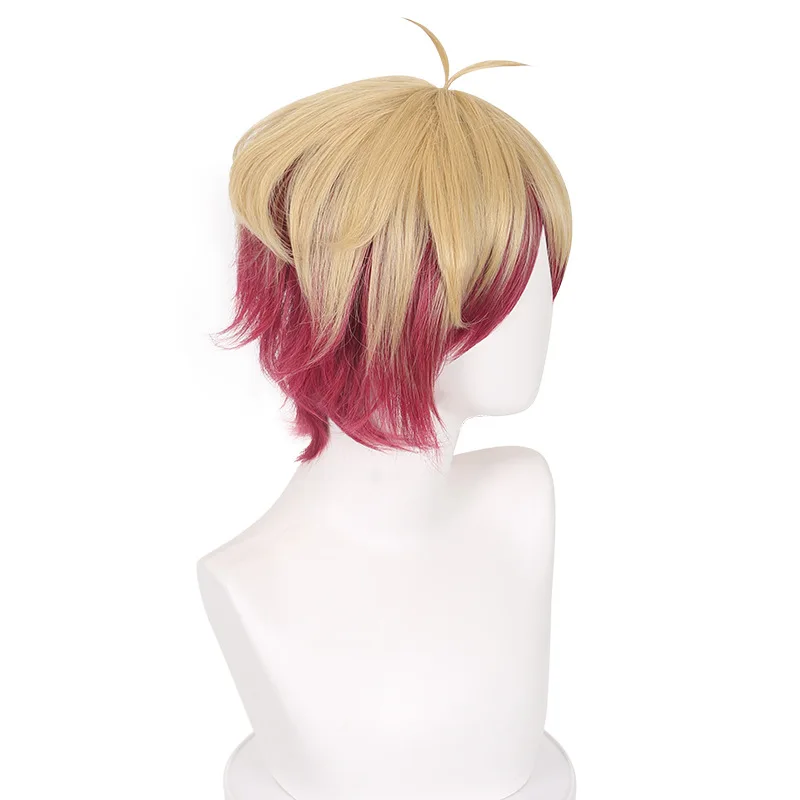 Peluca de cosplay Blue Prison Nes, pelo corto Rebellious de doble color