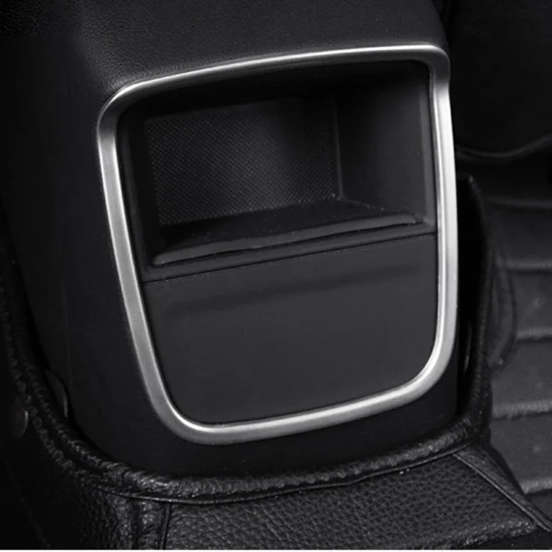 For Audi A3 8V 2014-2020 Car Rear Console Air Outlet Sticker Frame Cover Decor Stainless Steel Cigarette Panel Trims Accessories - view 4