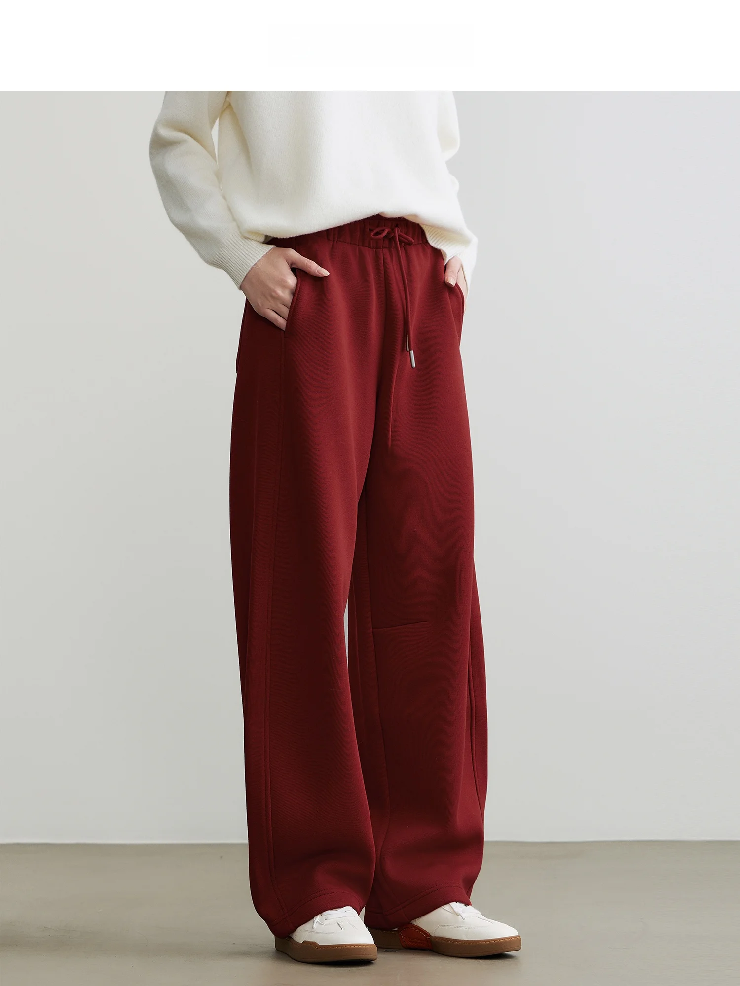 

CHUNXILI Winter Doctor Thiened Cotton Warmth Casual Long Pants Women's Straight Leg High Waist Trousers Commute Sle