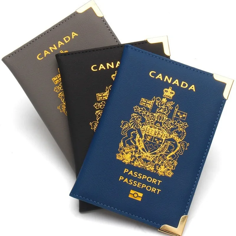 

New Canada Passport Holder Leather Thin Passport Covers Id Card Credit Card Holder Air Ticket Holder Travel Accessories