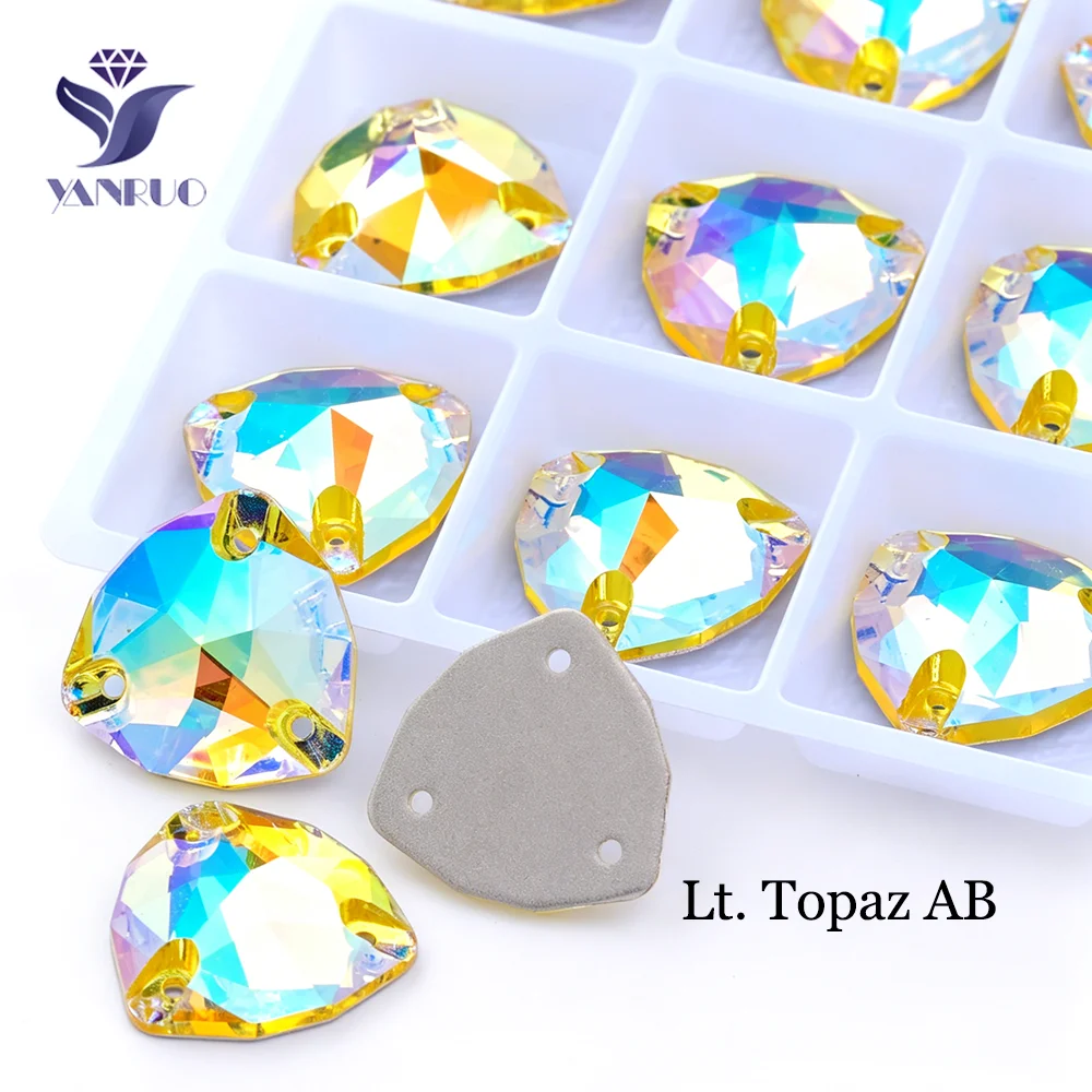 YANRUO 3272 Trilliant Kristall-Aufnähsteine 12mm 16mm Charm AB Schmuckglassteine für Jacken- und Kleidungsdekoration – Detail 6