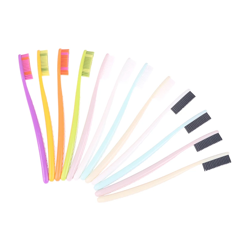 4PCS Soft Long Head Adult Big Head Toothbrush Colorful  Unisex Comfortable Soft Oral Cleaning Teeth Brush Manual Toothbrush Set