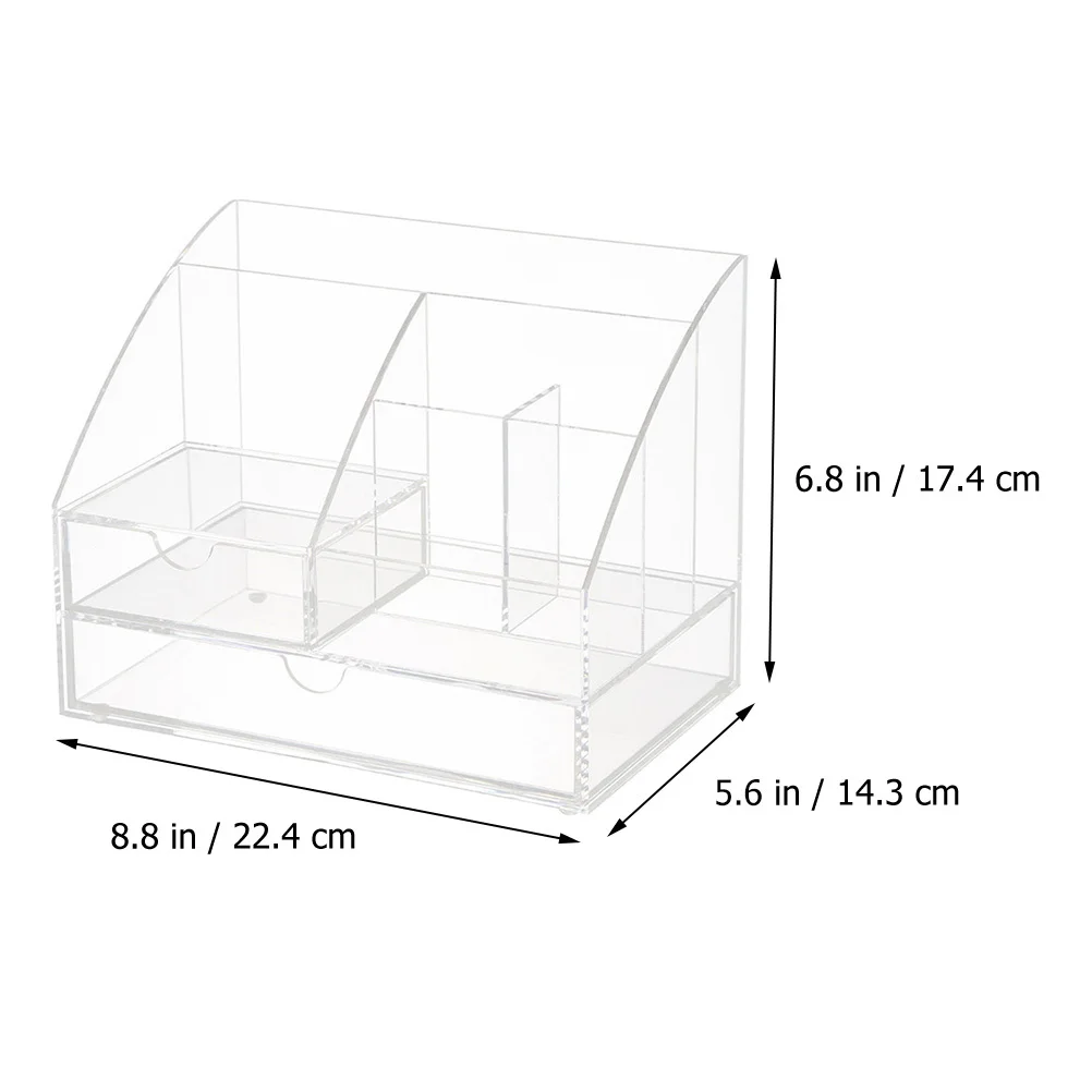 

Acrylic Desk Organizer Pen Holder Lipstick Box Drawer Multipurpose Desktop Storage Box Makeup Cosmetics Stationery Organizer
