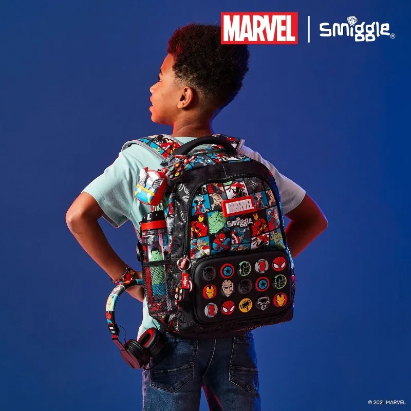 Original Australian Smiggle Backpack Marvel SpiderMan Children\'s Schoolbag 7-16 years 16 inch Waterproof Student Backpack