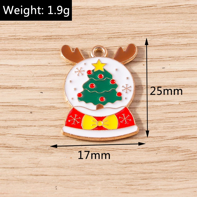 Tusember 20 Stück Niedliche Emaille-Weihnachts-Hirsch-Anhänger für Schmuckherstellung, Ohrringe, Halsketten, handgefertigte Accessoires – Detail 17