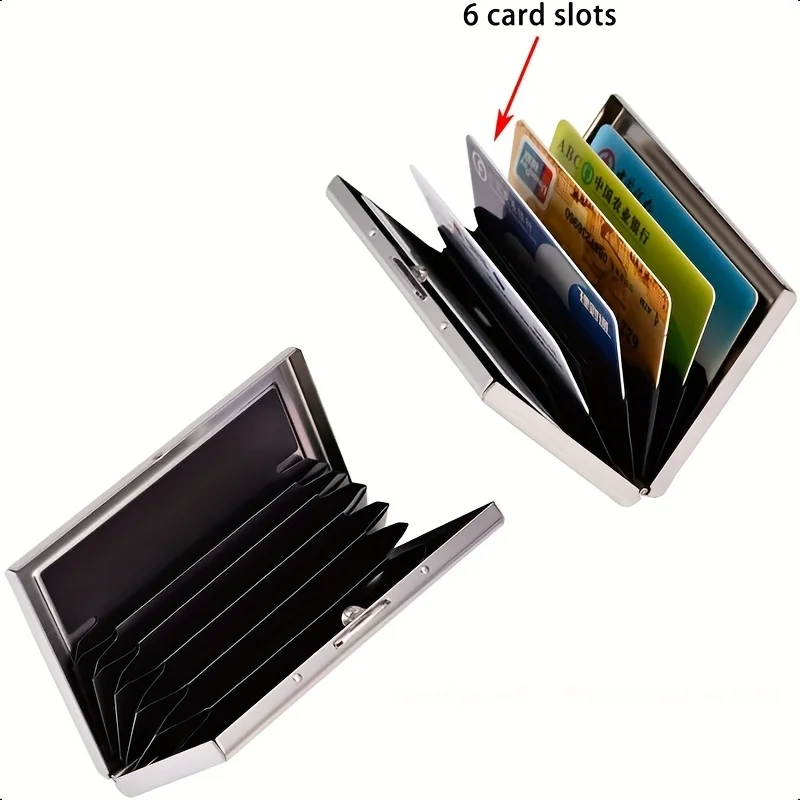 RFID Credit Card Holder, Metal Credit Card Wallet with 6 or 10 Slots Blocking Protector for Men and Women's Safety Purse image 6
