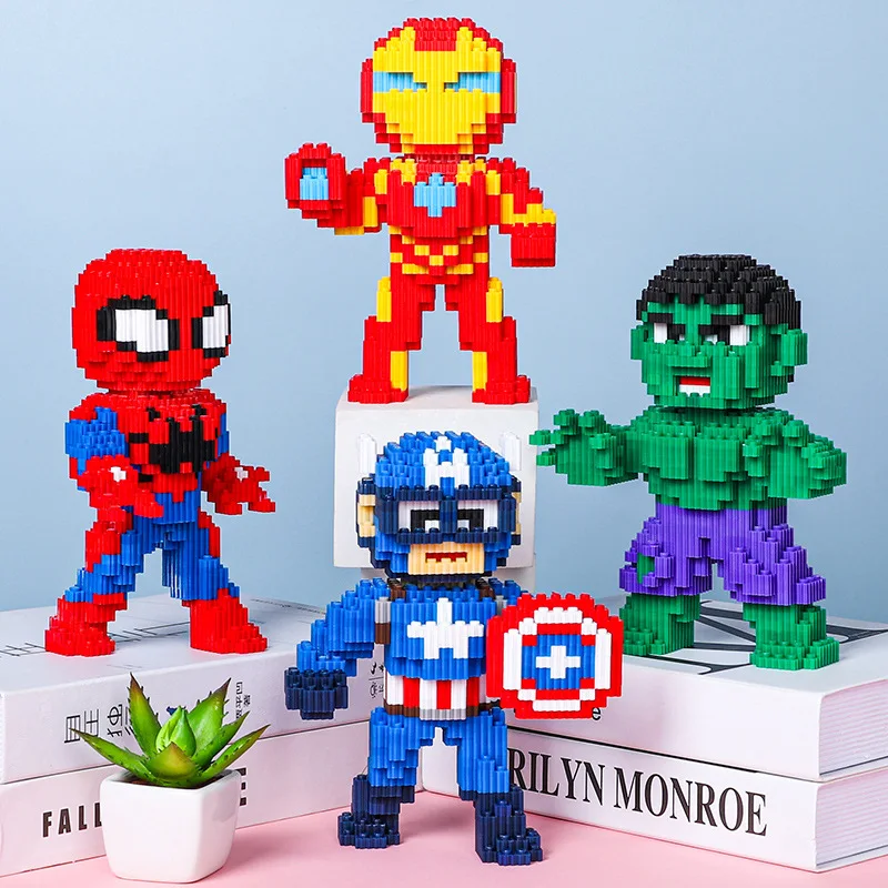 Marvel Heroes Small Particle Building Blocks, Iron Man Avengers, League of Legends Series, compatible with puzzle toys