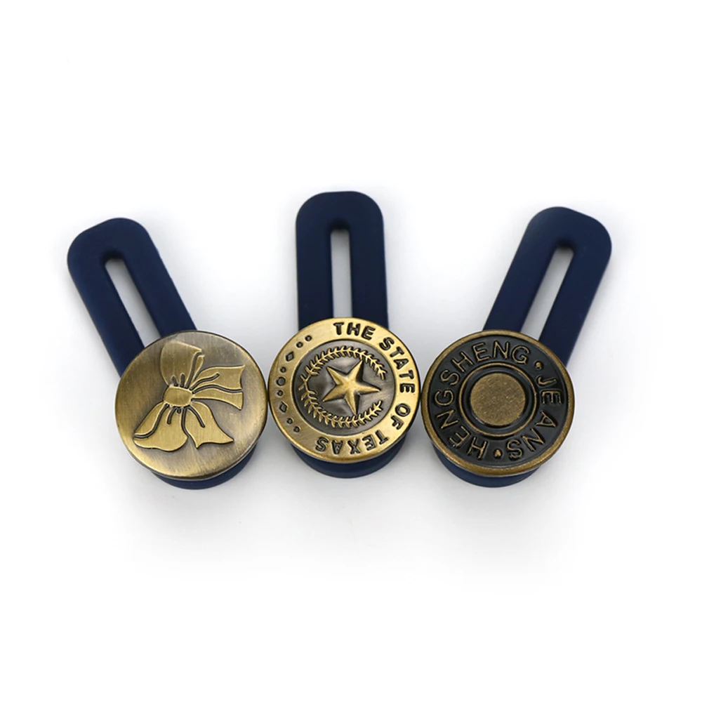 New Metal Star Clothing Bow Letter Waist Fastener Retractable Buckle Buttons Waistline Increase Jeans Extended Button