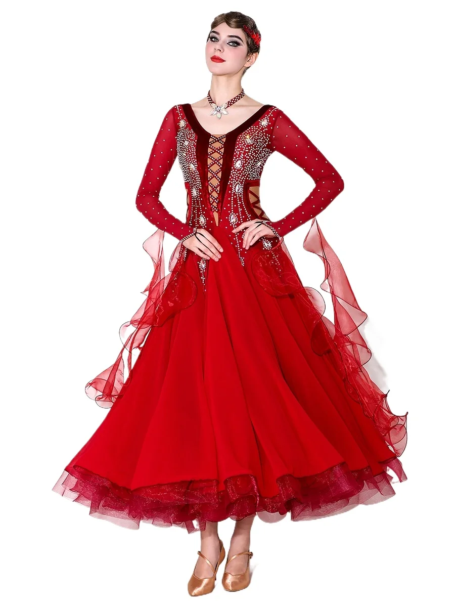 

2025 Senior Adult Modern Dance Performance Dress New Gb Diamond-encrusted Competition Costumes My925