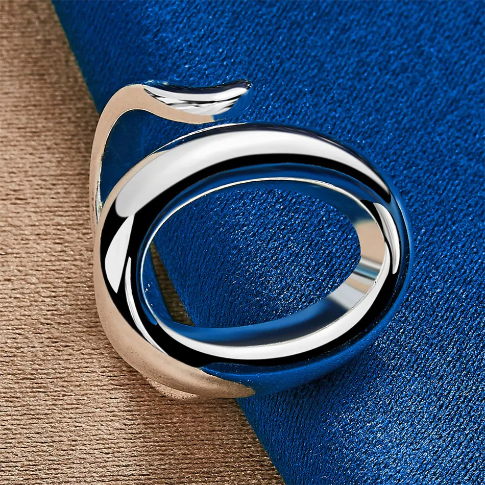 1 قطعة 925 الفضة النقية مخرمة حساسة حلقة مستديرة للنساء مجوهرات هدايا اكسسوارات الزفاف #3