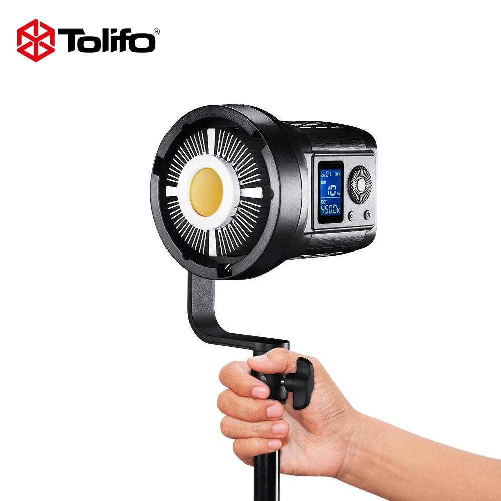 

TOLIFO Portable 80W 100W led studio light bi-color 3000~6500K CRI97 COB Continuous Video Light for Portrait Film shooting PK 60W