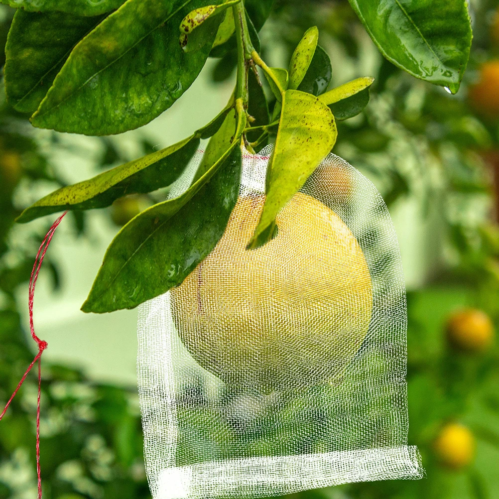 

100pcs 10x15cm Nylon Insect Repellent Bags for Fruits Seeds Gardening Lightweight Mesh Protection with Drawstring