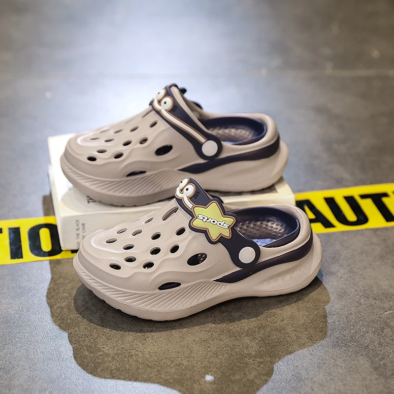 

Пара детских летних сабо, мягкие, удобные и износостойкие пляжные туфли для улицы, размеры 24/25-34/35, PZ-2360-1