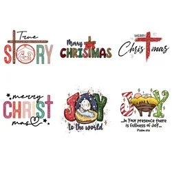 Christmas Jesus God IronOn Transfer Patches DIY Heat Thermal Stickers With Floral Designs For Clothing Appliques