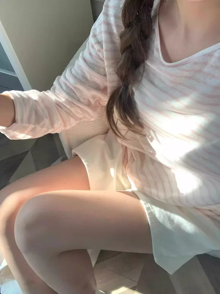 Chic Sweet Spicy Thin Stripe Sun Protection Cover up Women's Summer Loose Long Sleeve T-Shirt Top Dopaamine Korean Style Commute
