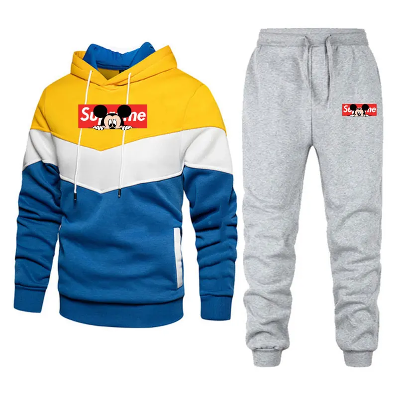 

2025 autumn fashion brand outdoor Disney cartoon printed men's sportswear hooded casual hip-hop women's clothing