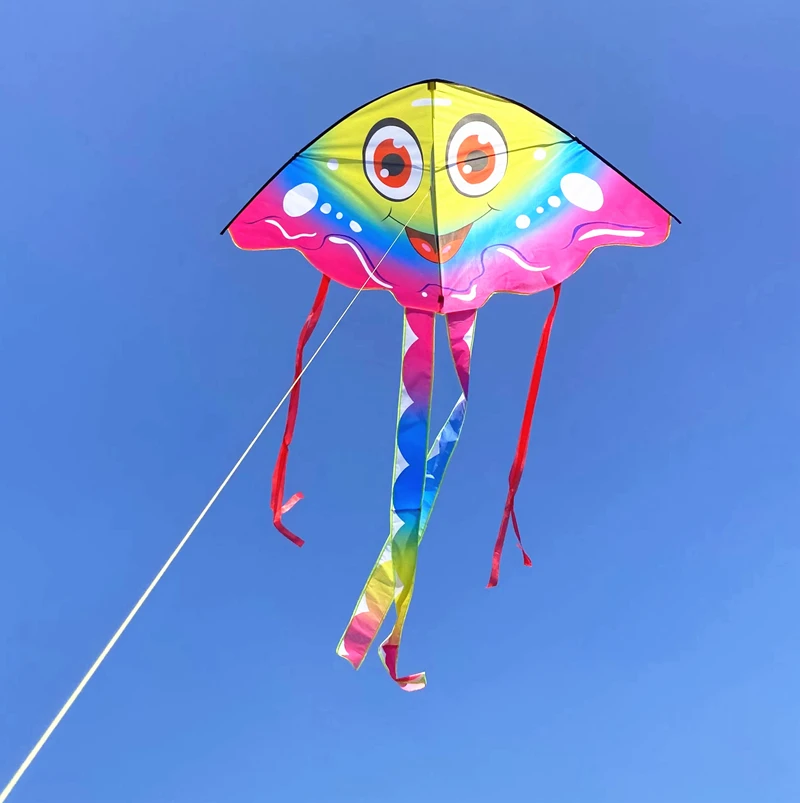 free shipping smiling kites flying toys for children windsurfing power kite trompo con cuerda big kite 3-folded rod papalotes