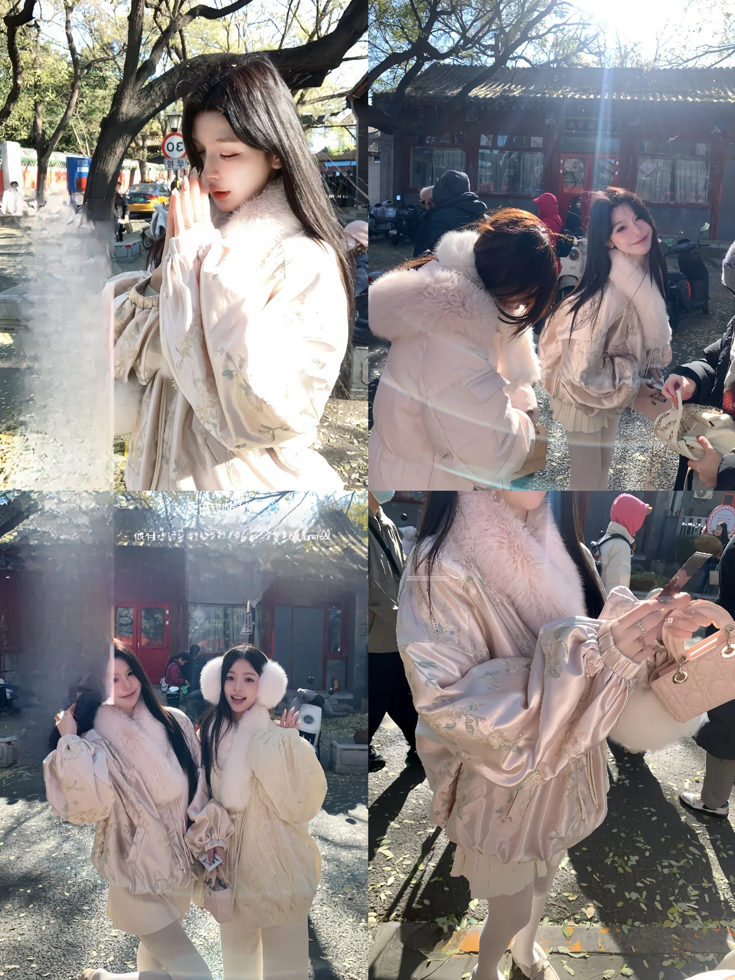 

White Water Girl Kyoto Miss Lady Handmade Heavy Industry Fur Collar Cotton Jaet Women's Winter New Chinese Aosphere Coat