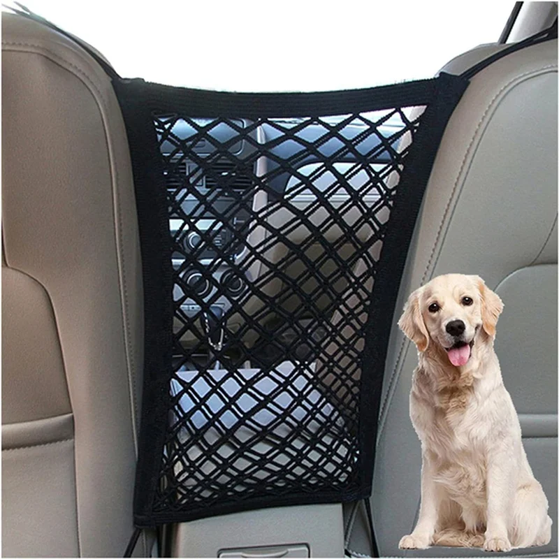 

1 Piece Dog Car Net Barrier Pet Barrier With Mesh Organizer Baby Stretchable Storage Bag Vehicle Isolation Net Black For Cars-B6