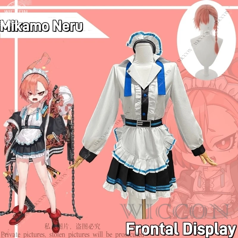 

Mikamo Neru Anime Game Blue Archive Cosplay Costume Wig Maid Uniform Bad Girl Role Play Disguise For Woman Halloween Party