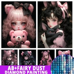 Fairy Dust AB 5D DIY Diamond Painting New Collection Cartoon Big Eyed Girl Mosaic Art Cross Stitch Kit Full Rhinestone Home