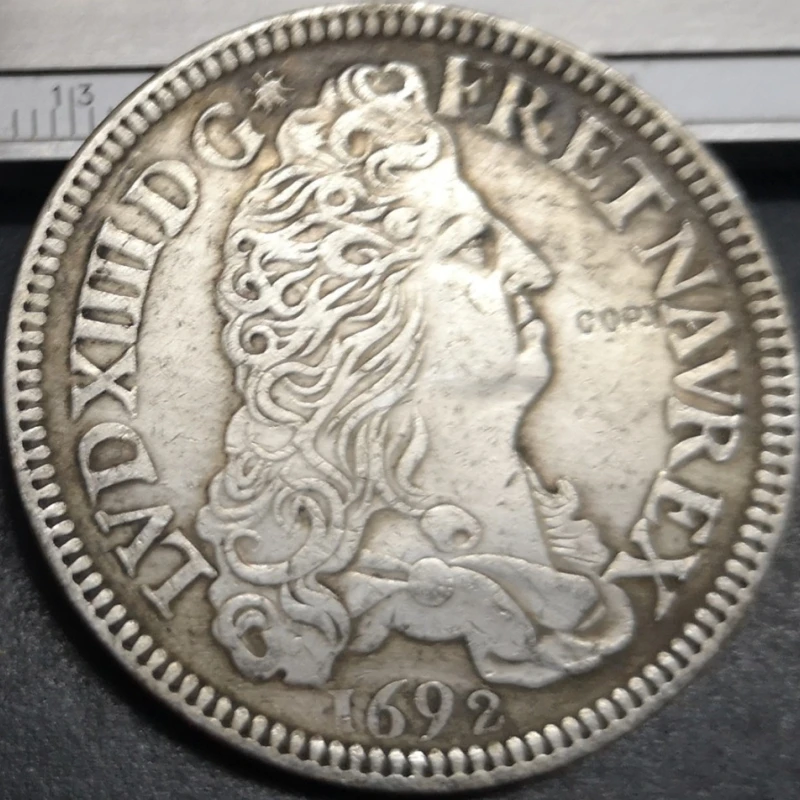 1690-1693 فرنسا-المملكة 1 Ecu - Louis XIV الفضة مطلي نسخة عملة (اختيار أي تاريخ واحد)