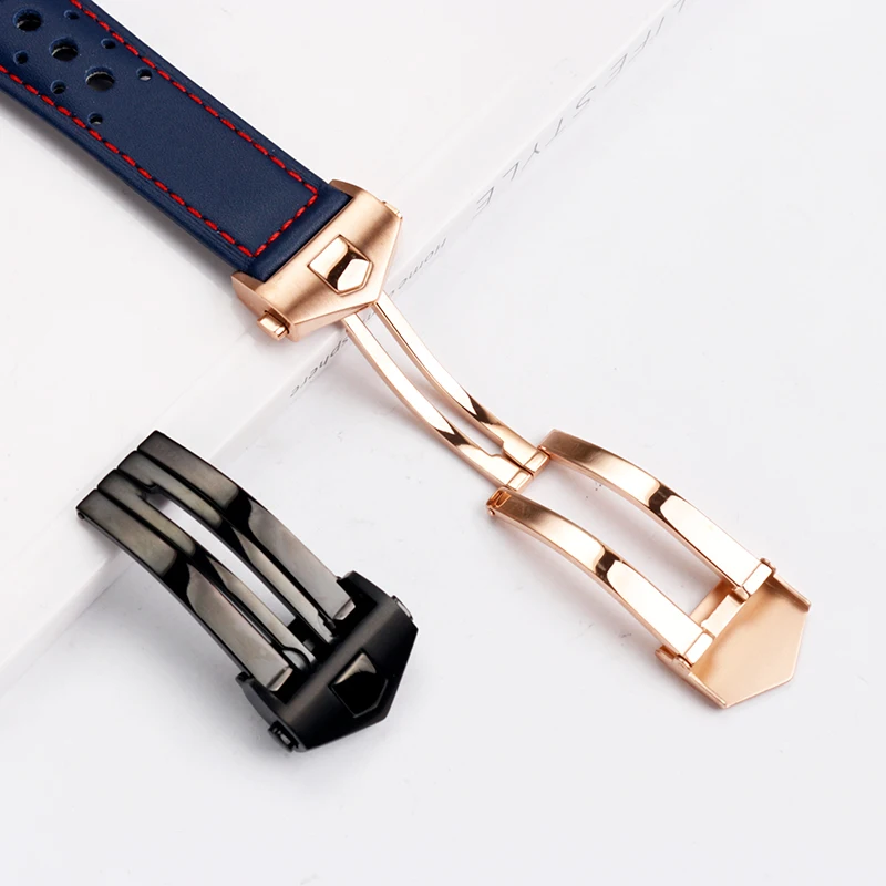 For Tag Heuer Monaco Series CAW218E CBL2115 Genuine Cowhide Leather Watchband for Men Folding Buckle Style Watch Strap 22mm Soft