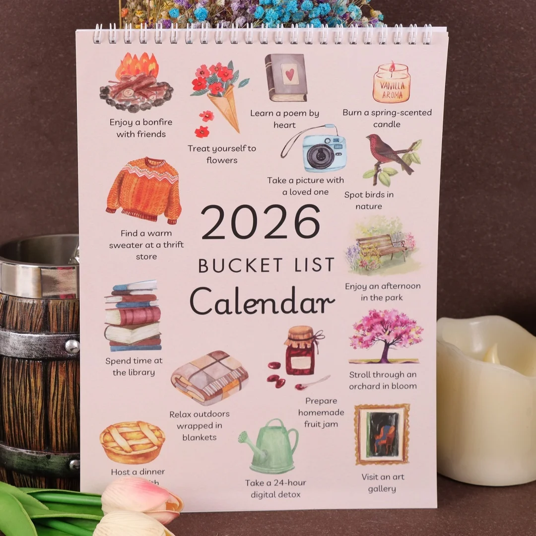 Calendario de pared 2026 con bloques grandes para Navidad, Año Nuevo, notas de cuenta regresiva, planificación, oficina, hogar, decoración de escritorio, regalos