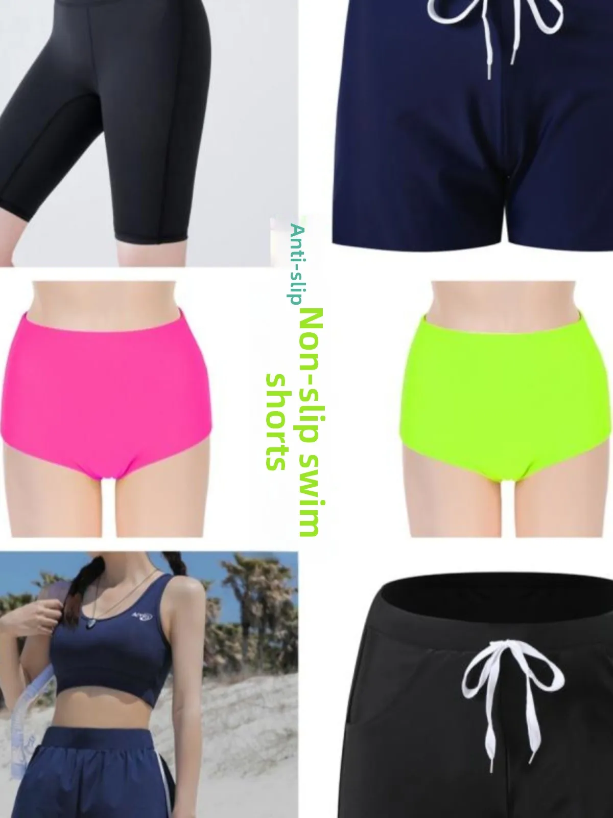 

High Waist e Women's Swimsuit Bot Separate Vest And Pants Anti-Light Underwear with ket Fitn Swimming