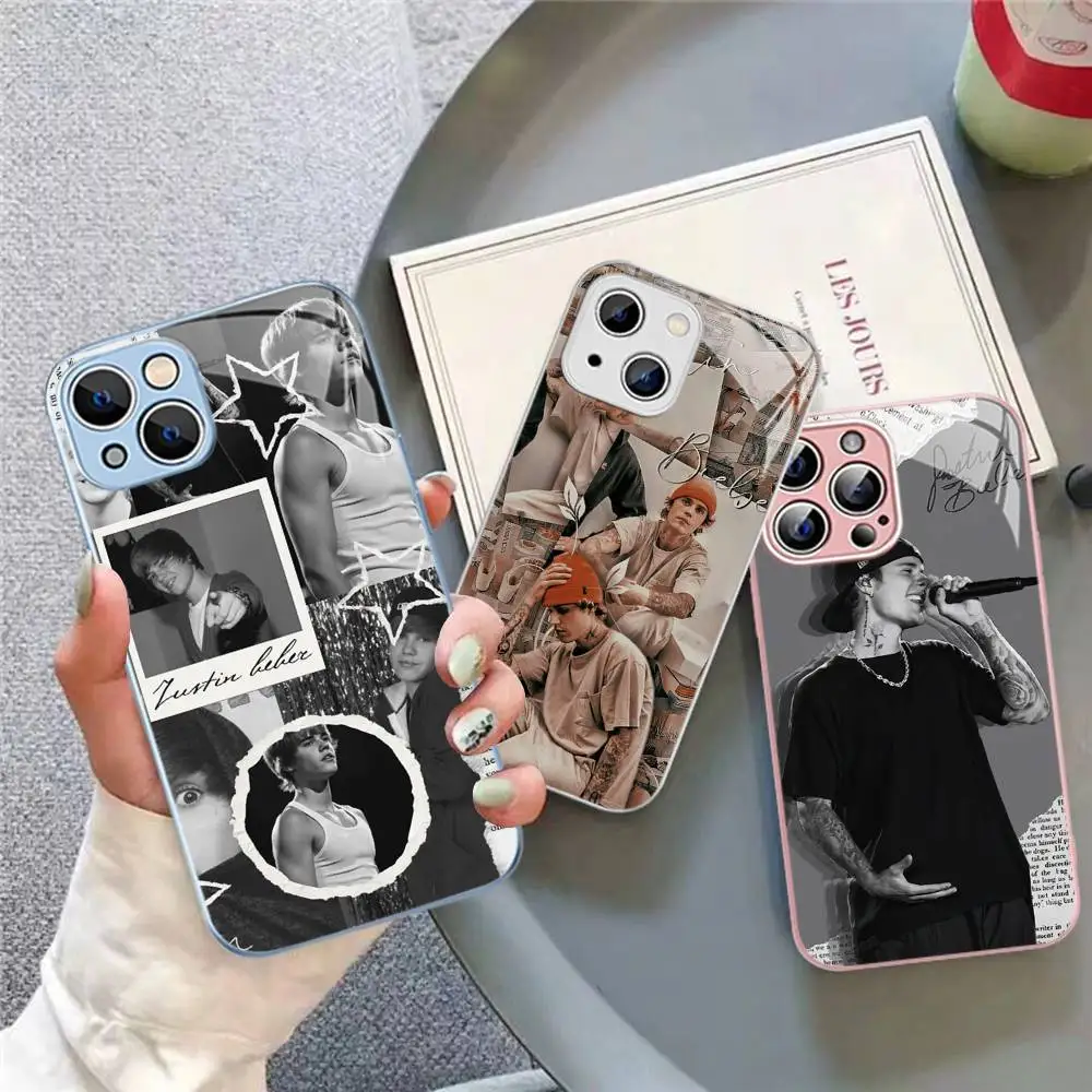 J-Justin B-Bieber Tempered Glass For Iphone 14 13 12 11 Pro Mini XS MAX 14Plus X XS XR Cover