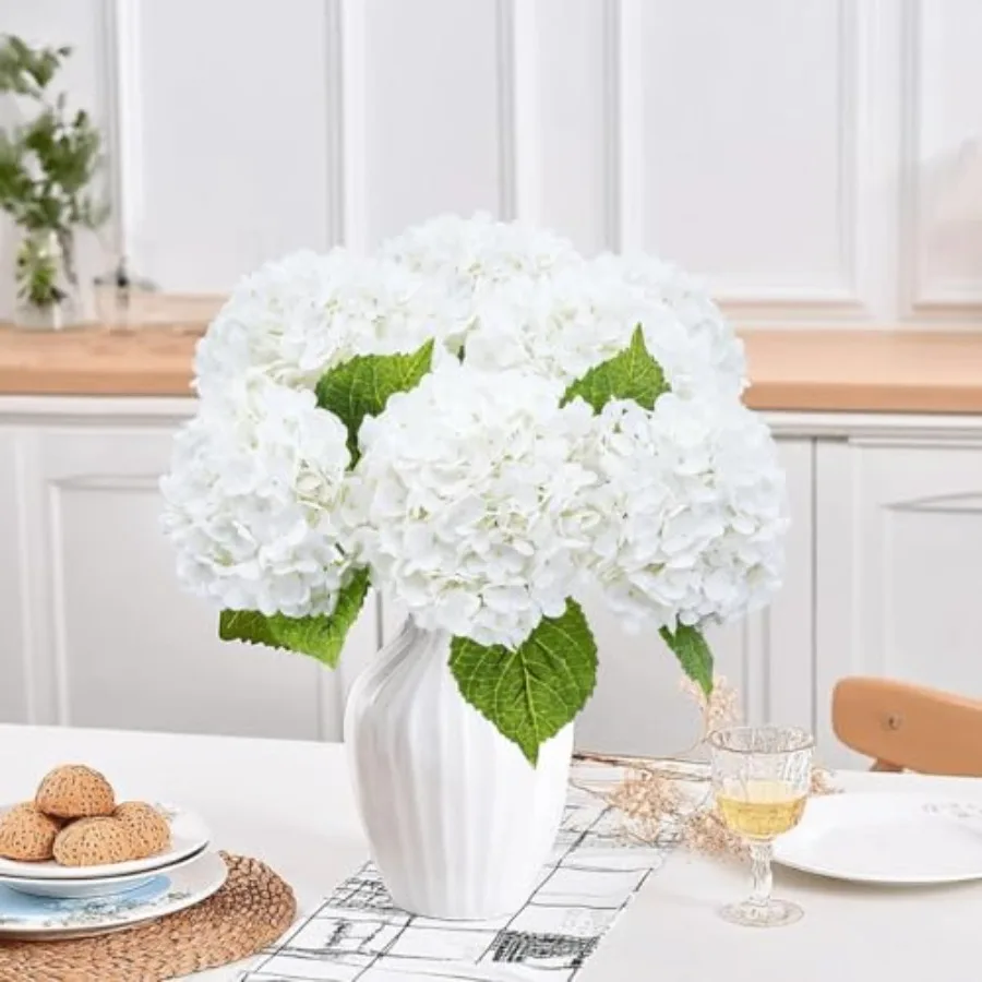 

Искусственные цветы гортензии с реалистичной латексной текстурой для весеннего декора, украшения дома, вечеринок, свадеб, гостиных 21