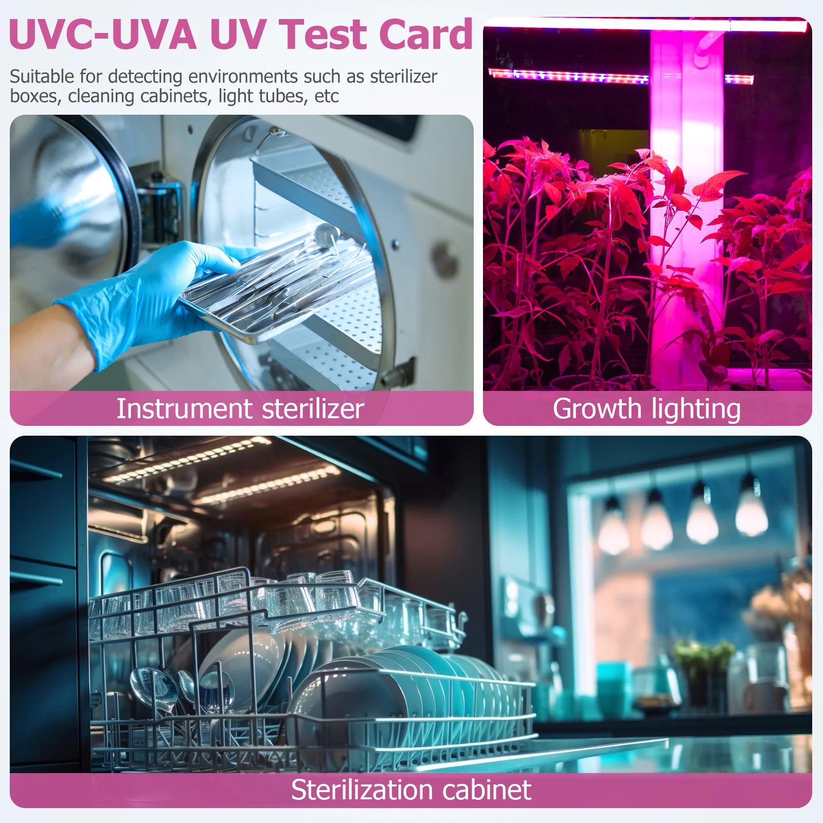 5pcs Uv Test Cards Uvc Uva Light Indicator Strip For Disinfection Box Lamp Testing Paper Detection Tool Indoor Sanitization