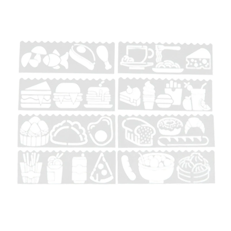 

96GE 8pcs Long PET Stencils For Kids Drawing Crafting Scrapbook Design Art Activities