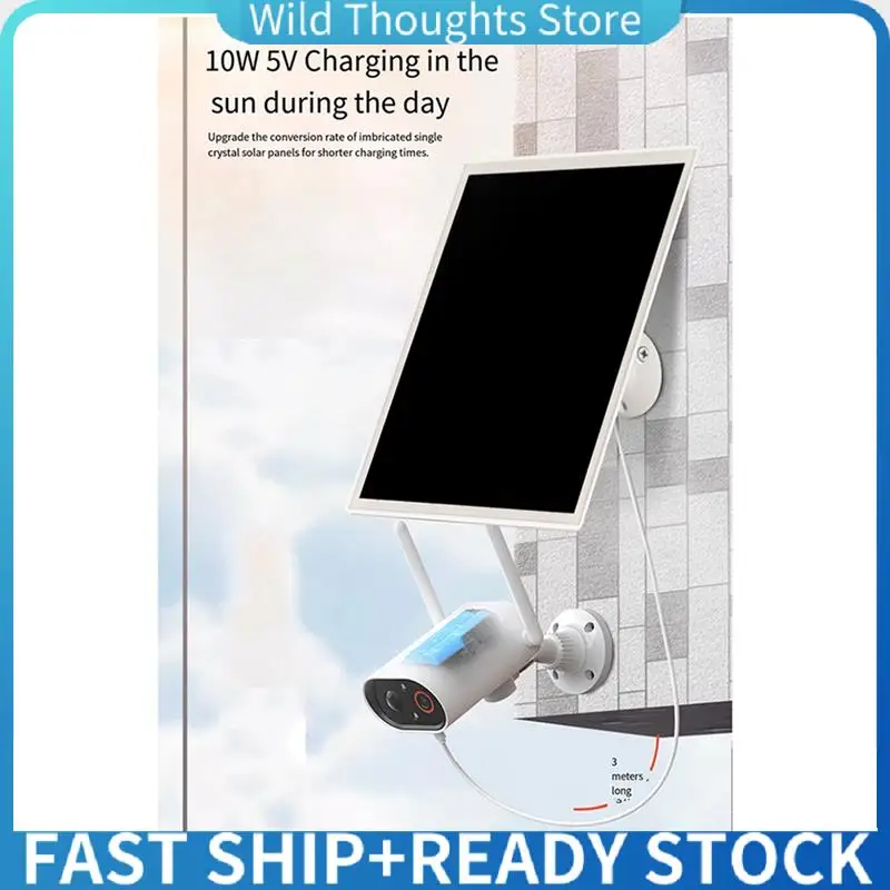 New 10W 5V Monocrystalline Solar Panel DC+Type-C For Low Power Camera/Ring Camera/Stand-Up Camera-[Qahk]