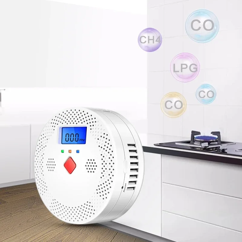 Tuya Wifi Rilevatore di monossido di carbonio Allarme sensore CO Allarme sonoro e luminoso intelligente Rilevatore display APP domestico