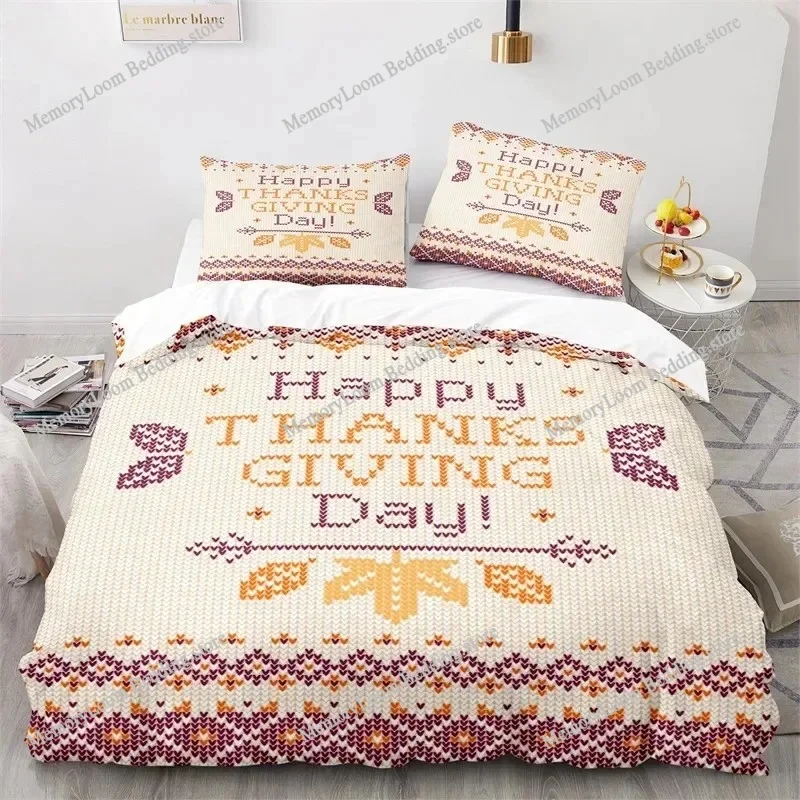 

Cartoon Pumpkin Turkey Thanksgiving Day Bedding Set Boys Girls Twin Queen Size Duvet Cover Pillowcase Bed Kids Adult