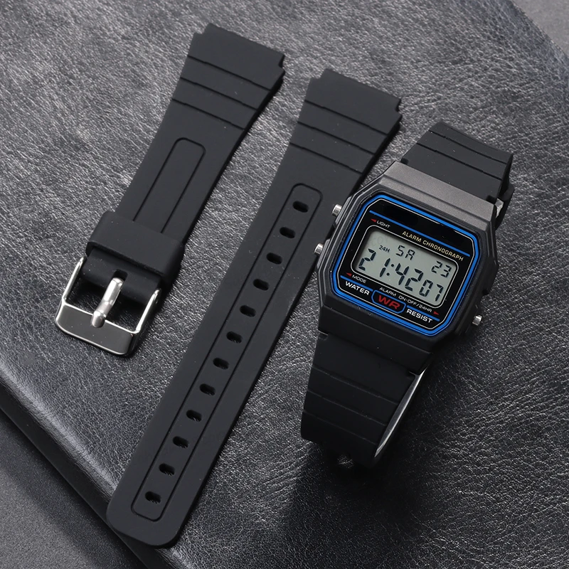 Silicone Watch Band Soft Rubber Bracelet for Casio F91W F105/108/A158/168 SGW400 AE1200/1300 Sport Wristband Watch Accessories