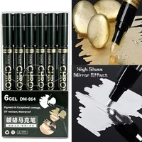 1/3/5/12pcs Chrome Mirror Marker Pen Set Waterproof Ink DIY Reflective Paint Pen Gold Silver Marker Model Painting Art Marker