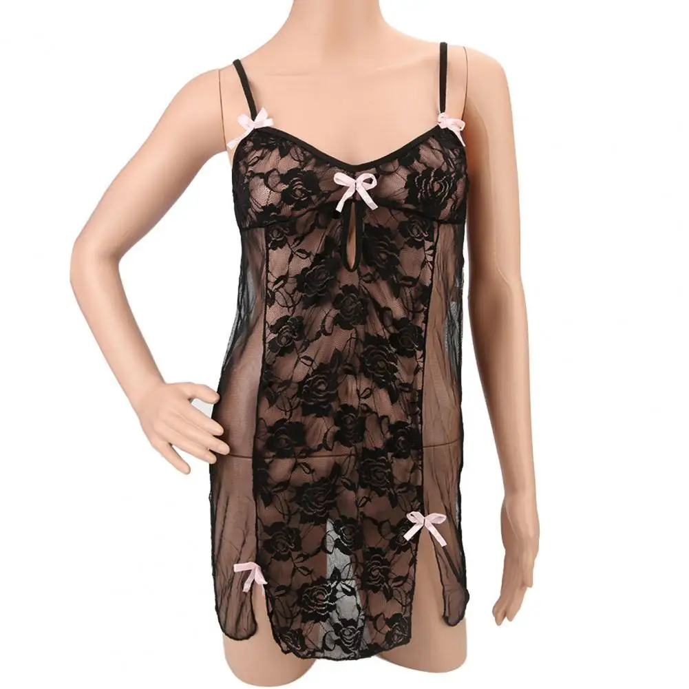 

Мини-ночное платье с V-образным вырезом без рукавов, кружевные лоскутные сорочки, пижамное платье, одежда для сна