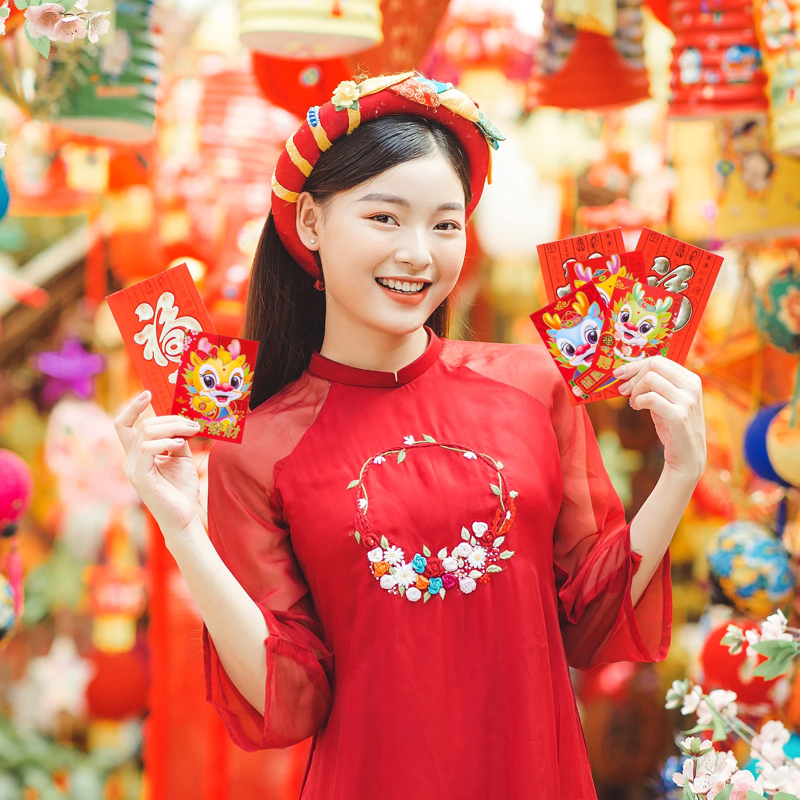 

30pcs Red Envelope Chinese New Year Packets Lucky Money Bags Festival Decorative Envelopes Cartoon Spring Celebration Pouches