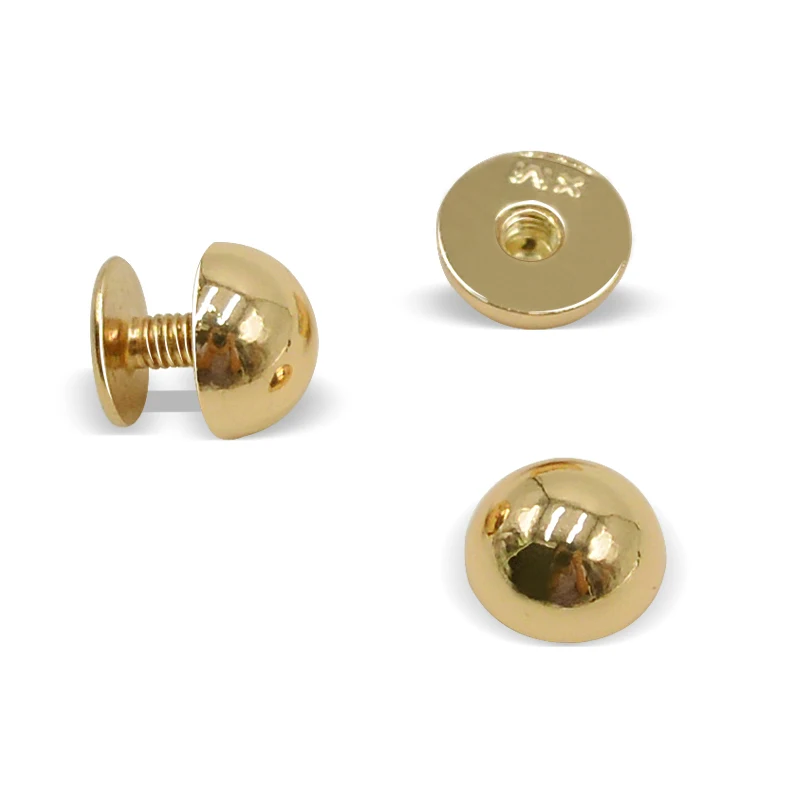 Parafuso inferior de metal redondo para sacos, acessórios DIY, rebites, proteção contra desgaste, prego cogumelo, 8mm, 10mm, 12mm, 15mm, 10 conjuntos