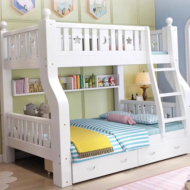 Nordic Royal Kids Double Bed Modern Whitr High End Kids Girl Luxury Bed Boys Sleeping Cama Matrimonio Furniture For Bedroom