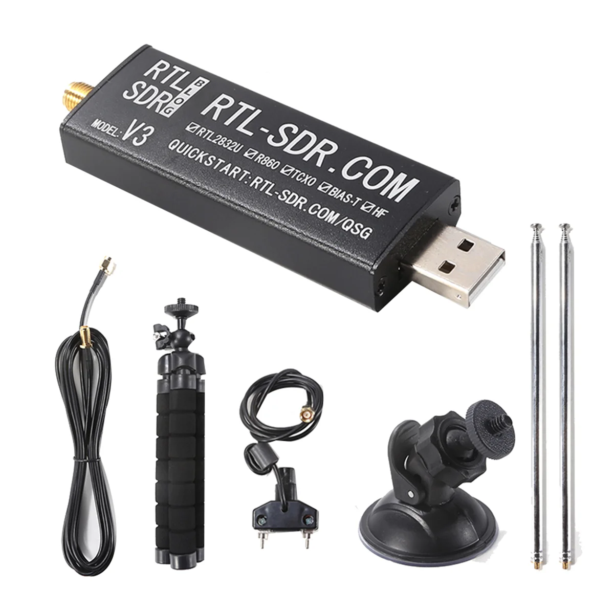 

HOT For RTL-SDR Blog V3 RTL2832U TCXO Receiver Full Kit HF BiasT SMA Software Defined Radio 500KHz-1766 MHz Up to 3.2 MHz